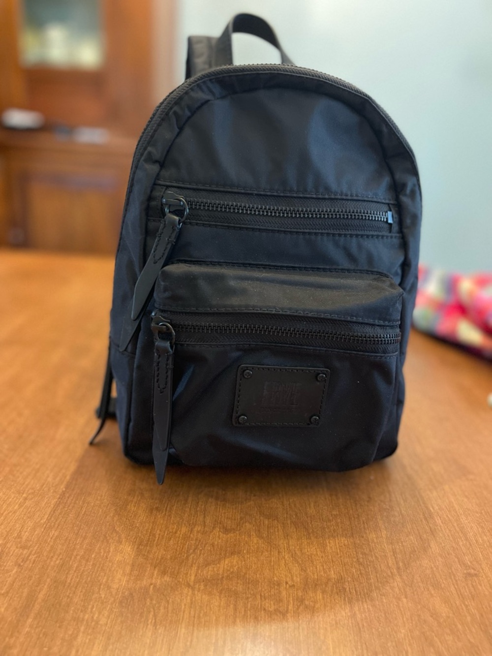 Frye Mini Backpack Bag Nylon Leather Trim Black New